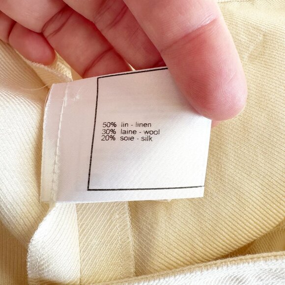 CHANEL Vintage Linen Wool Silk Pleated Trouser Pants - Picture 8 of 16